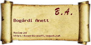 Bogárdi Anett névjegykártya