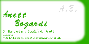 anett bogardi business card